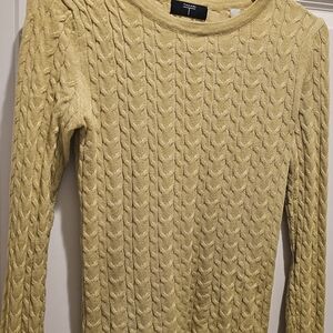 Tahari Cable Knit Sweater - Avocado Green
